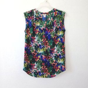 J.Crew Factory Women's Sleeveless Multicolor Floral Blouse size 00